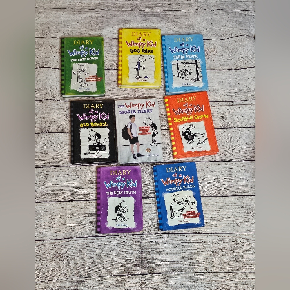 Diary of a Wimpy Kid 6 Hard Cover  and 2 Soft Cover Book Series 8 books